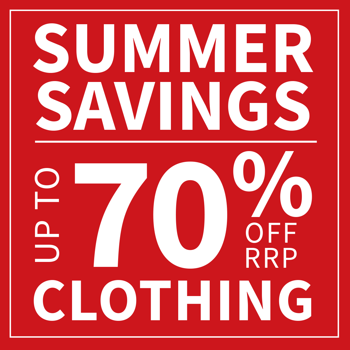Summer Savings 70% off sale