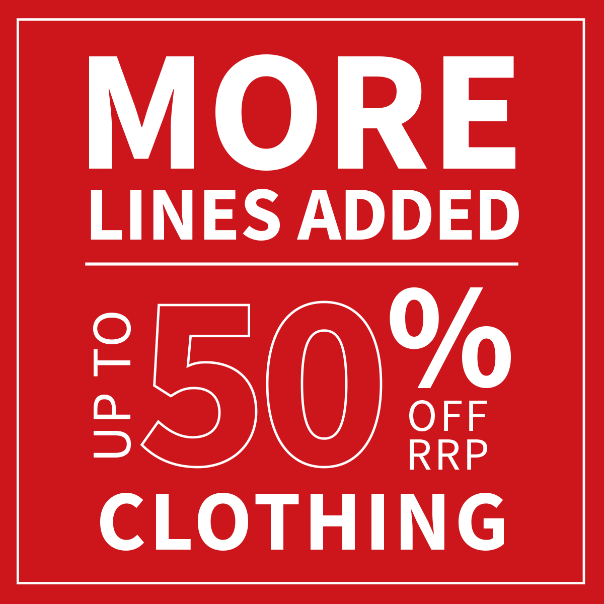More lines added 50% off sale