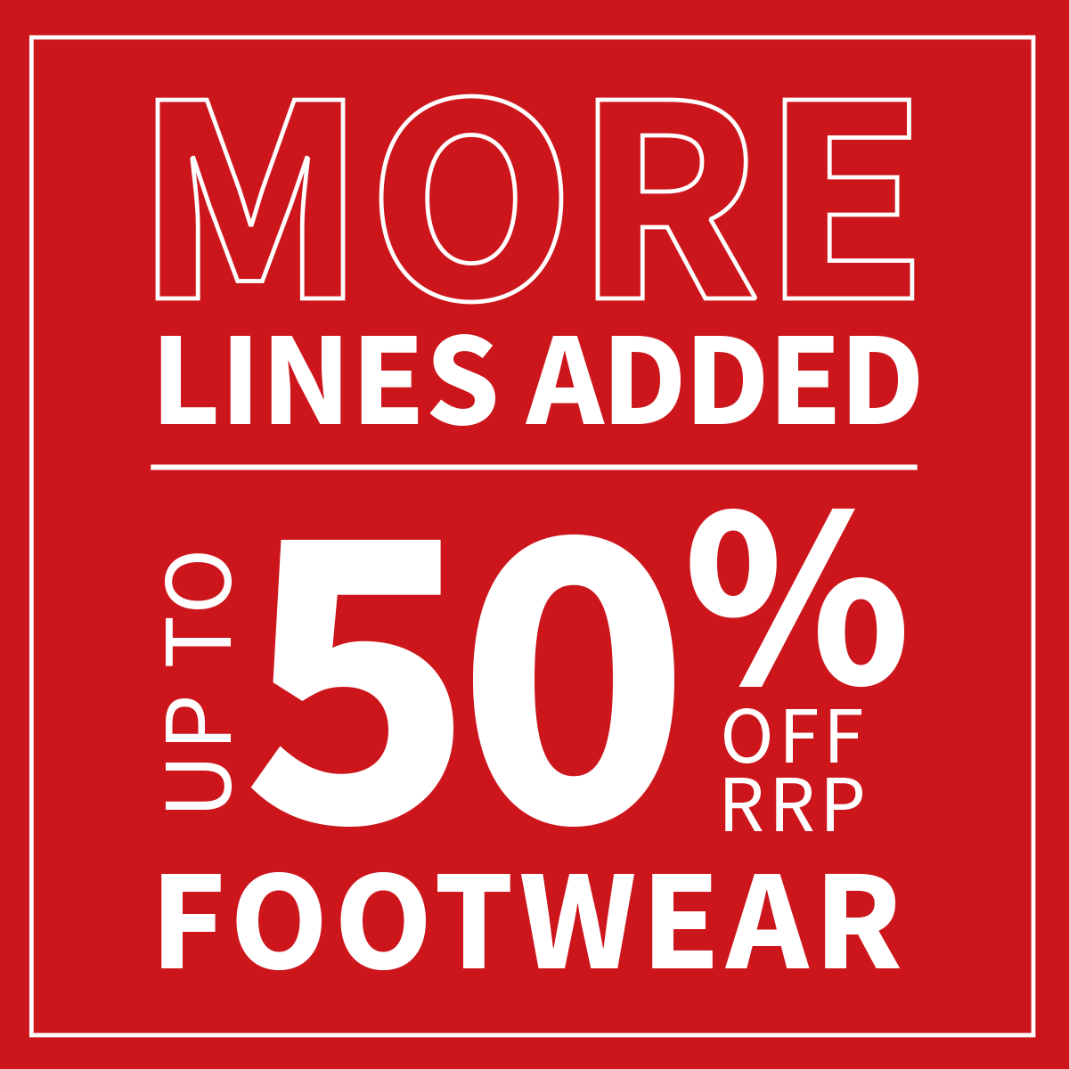 More lines added 50% off sale
