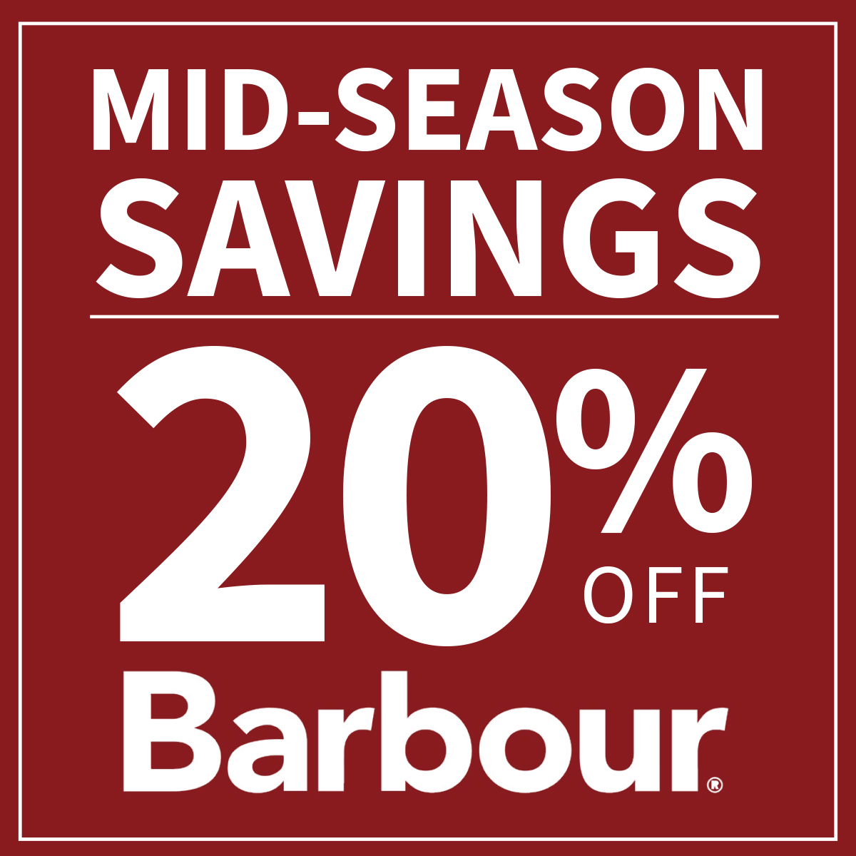 save 20% off rrp across selected autumn winter barbour clothing lines