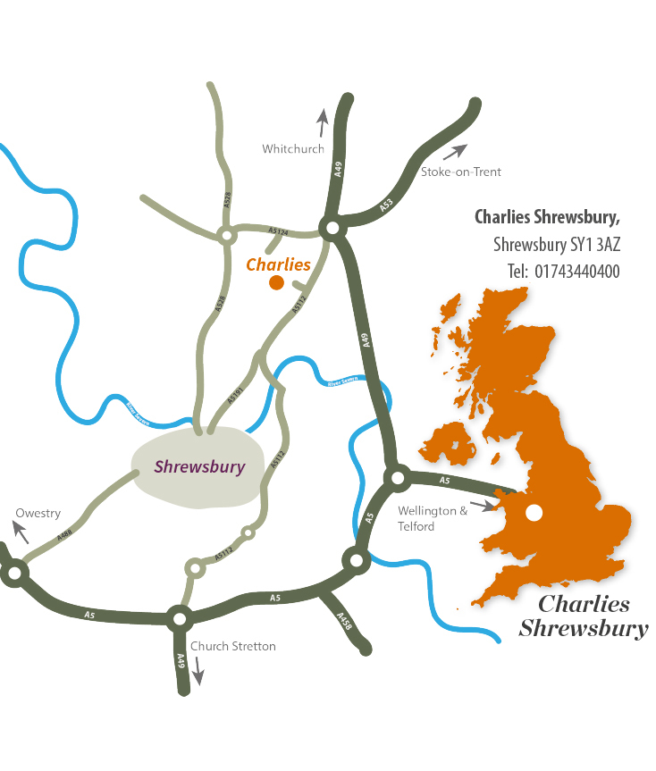 Map of Shrewsbury area