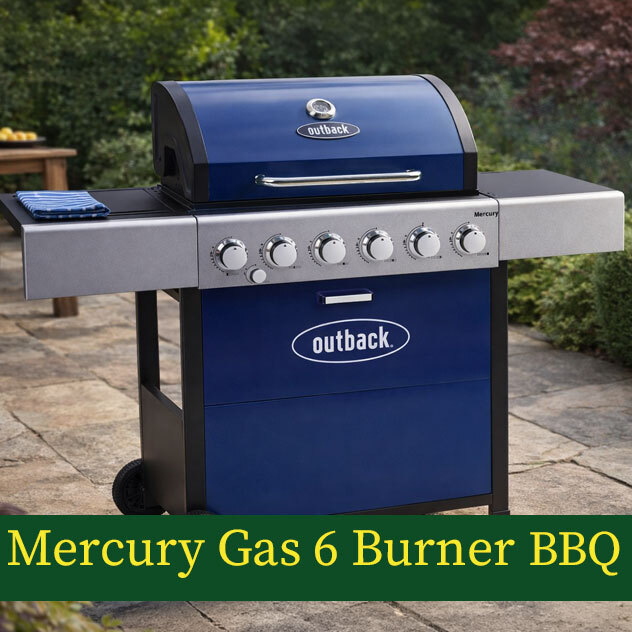 SHOP OUTBACK MERCURY 6 BURNER GAS BBQ >