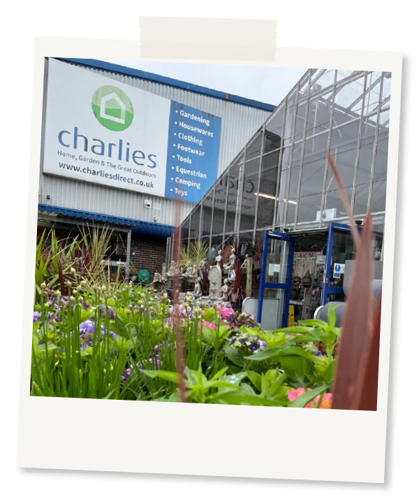 Polaroid image of Charlies Carmarthen store
