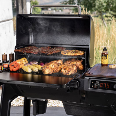 A close up of food being cooked on a bbq