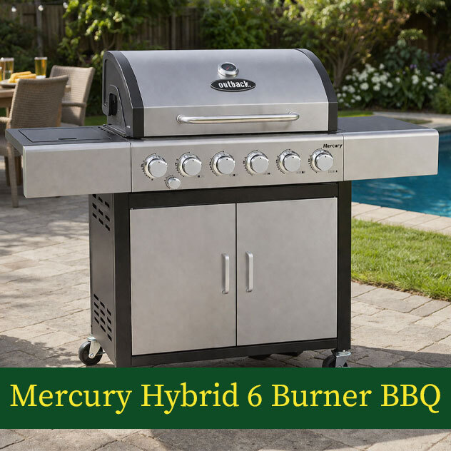 SHOP OUTBACK MERCURY 6 BURNER HYBRID BBQ >