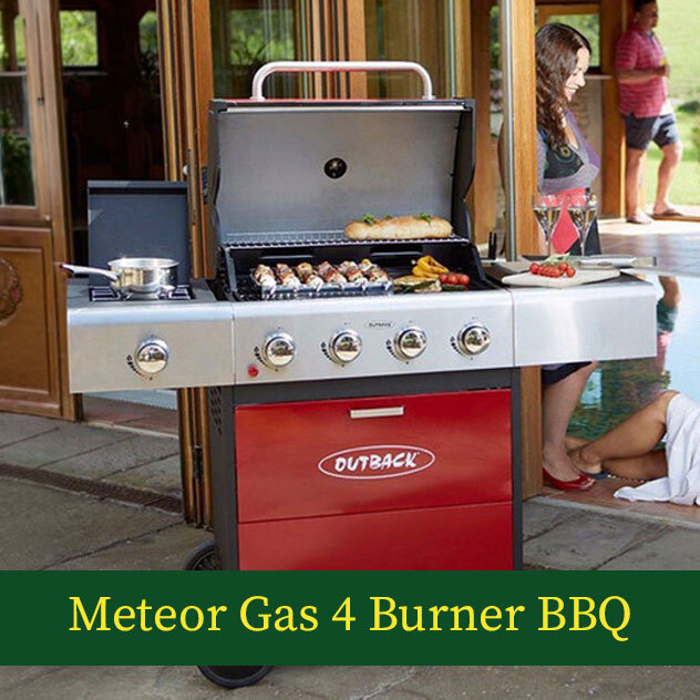 SHOP OUTBACK METEOR GAS 4 BURNER BBQ >