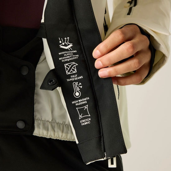An image of of the inside of a jacket showing its technology