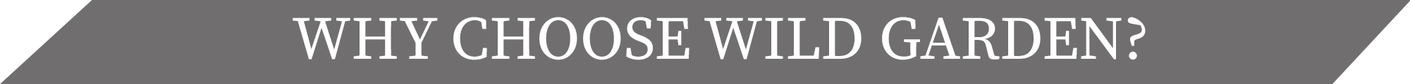 A banner saying why choose wild garden