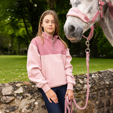 Sweat à Capuche LeMieux Elite Young Rider – Garçons 9-14 Ans – Noir/épinette – Polaire – Neuf