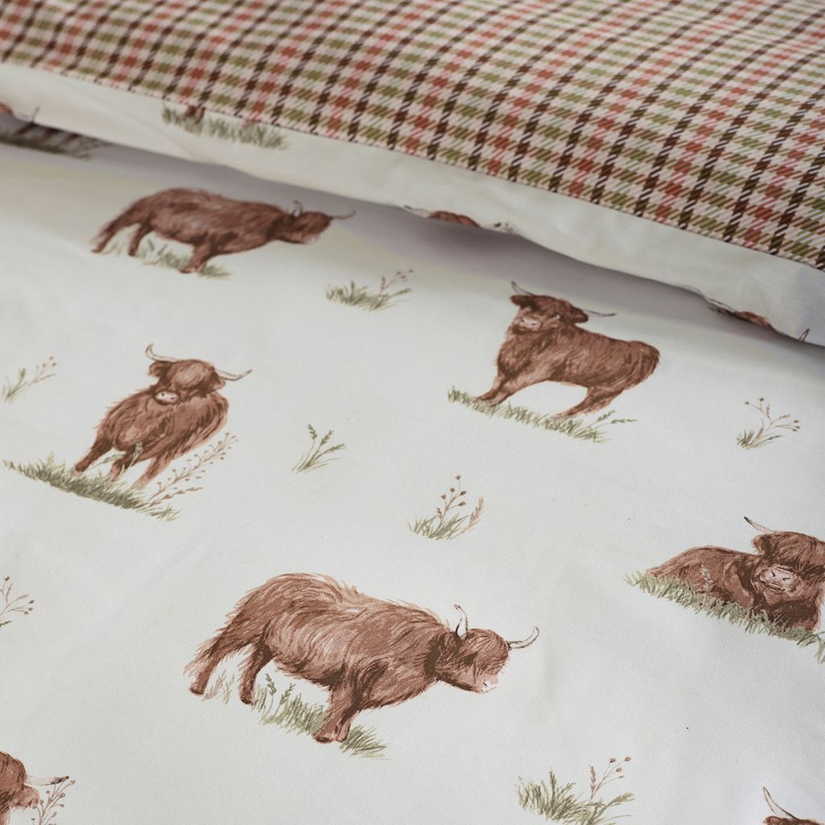 Dreams & Drapes Lodge Hanson Highland Cow - Cuscino imbottito in velluto, 43 x 43 cm, colore: Terracotta