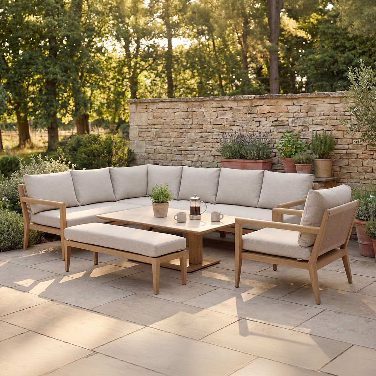 Bramblecrest Zurich 8 Seater Aluminium Garden Furniture Corner