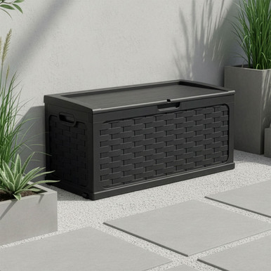 Starplast Rattan Style Storage Box - Black | Charlies
