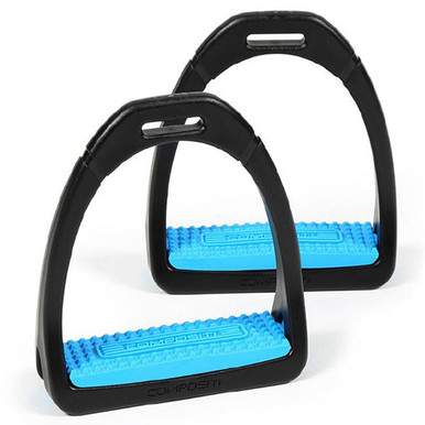 PEACOCK SAFETY IRONS FILLIS HORSE RIDING EQUESTRIAN STEEL STIRRUPS BLACK TREADS (5.0