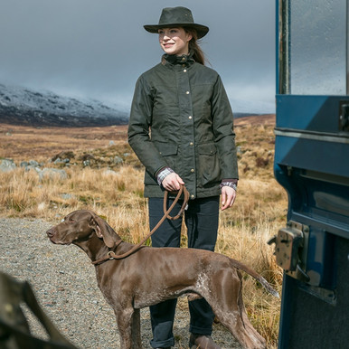 Hoggs Of Fife Women's Caledonia Waxed Jacket - Antique Olive | Charlies