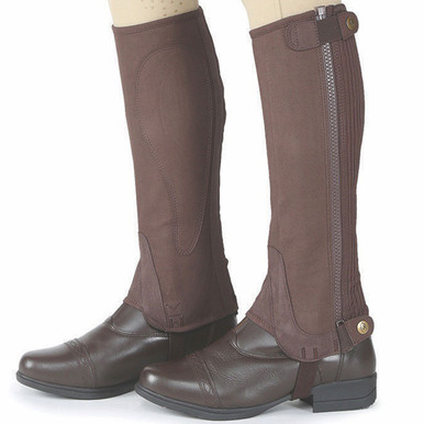 Demi-chaps Shires Moretta – Marron, Adulte Extra Petit, Daim, Neufs