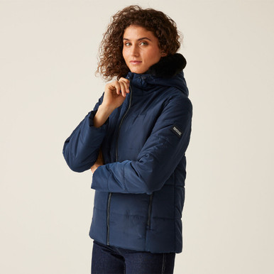 Regatta Womens Winnie Baffle Padded Jacket in Blue, Size 8, Polyester | Charlies