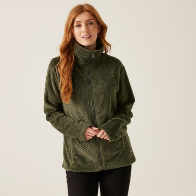 Regatta Womens Heidy Full Zip Fleece in Green, Size 16 | Charlies