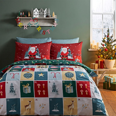Catherine Lansfield Christmas Advent Calendar Reversible Bedding Set Catherine Lansfield Christmas Advent Calendar Reversible Bedding Set