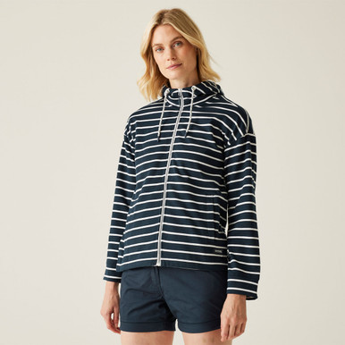 Regatta Women's Blue Bayletta Full Zip Hoodie - Navy/White Stripe, Size 14