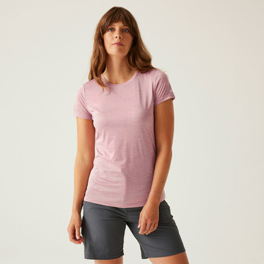 Regatta Womens Pink Fingal Edition T-Shirt - Lilas, Quick Drying Size 16