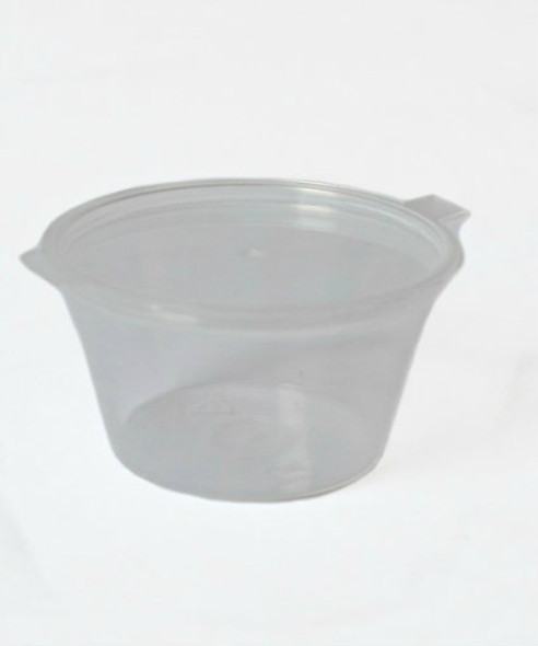 100 X 1oz Round Food Container Pots With Lids,hinged Sauce Pots