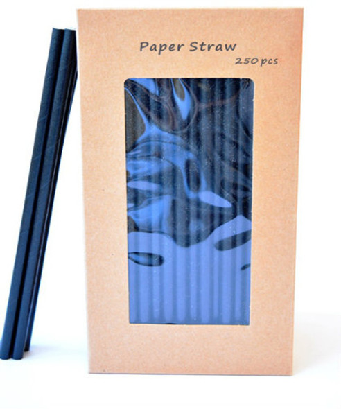 5.5" Black Paper Straws 250's