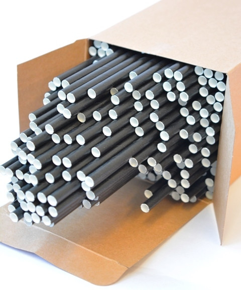 5.5" Black Paper Straws 250's