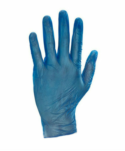 Blue Vinyl Gloves Medium Powder Free x 100