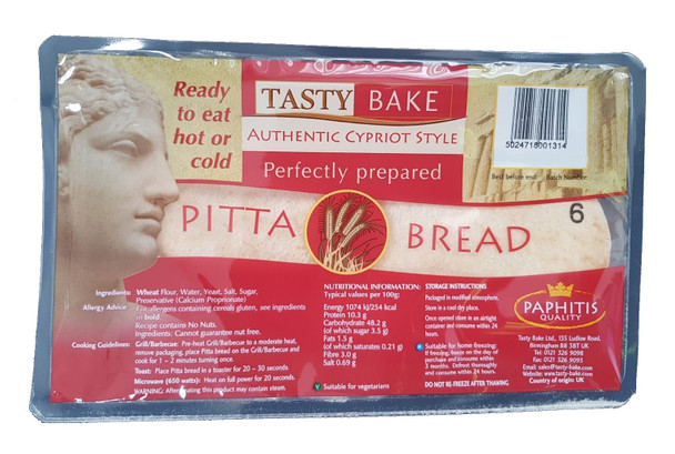 Large Cyprus Style, pitta bread 