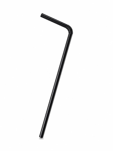 8" 6MM Black Flexi Bendy Straws 250's