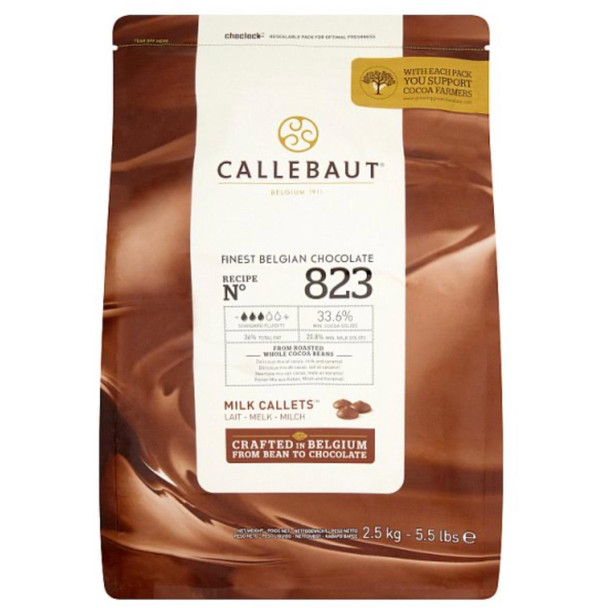 Callebaut 823 Milk Chocolate Callets (33.6%) 2.5Kg