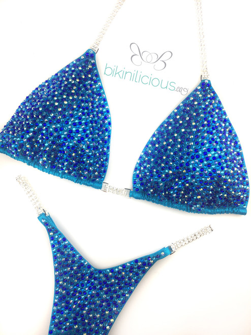 Blue Teal Bikini Wellness Fitness Competition Suit Canada