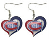 Montreal Canadiens Swirl Heart Earrings