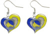 Golden State Warriors Swirl Heart Earrings