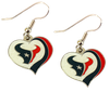 Houston Texans Glitter Swirl Heart Earrings