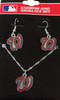 Washington Nationals Earrings & Necklace Combo