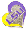 LSU Tigers Swirl Heart Pin