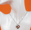Baltimore Orioles Swirl Heart Glitter Necklace