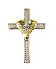 Heart Cross Pin - Gold / Silver Two Tone