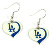 Los Angeles Dodgers Swirl Heart Earrings