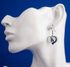 Los Angeles Dodgers Glitter Heart Earrings
