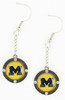 Michigan Wolverines Circle Crystal Earrings