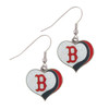 Boston Red Sox Glitter Heart Earrings