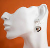 Baltimore Orioles Swirl Heart Glitter Earrings