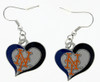 New York Mets Swirl Heart Earrings