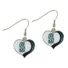 Seattle Mariners Glitter Heart Earrings Seattle Mariners Glitter Heart Earrings