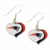 New England Patriots Glitter Heart Earrings New England Patriots Glitter Heart Earrings