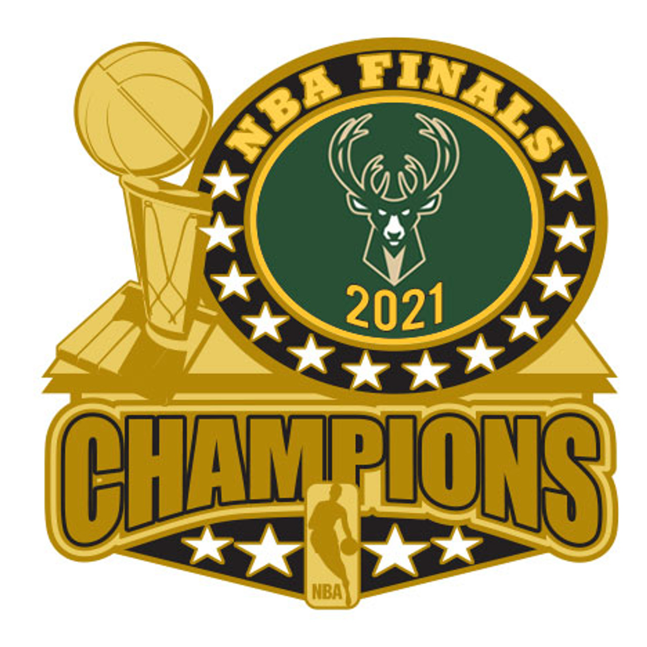 Milwaukee Bucks 2021 NBA Champions Trophy Pin