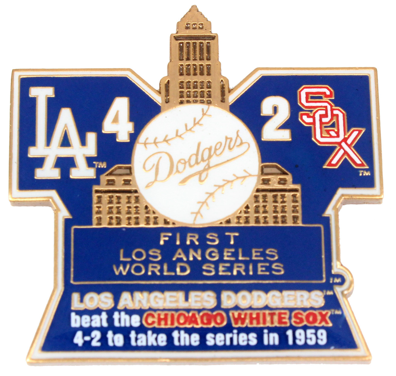PSG 1959 World Series Commemorative Pin - Dodgers vs. White Sox