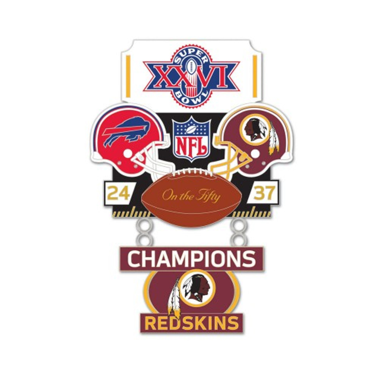 Super Bowl XXVI (26) Commemorative Dangler Pin - 50th Anniversary 